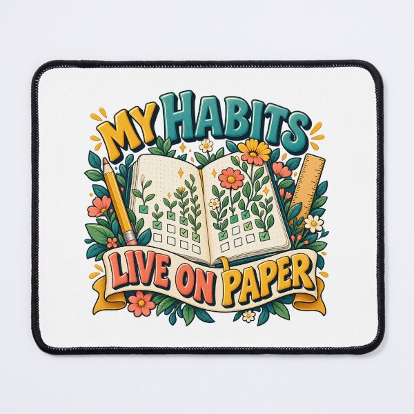 Item preview, My Habits Live on Paper Floral Tracker Journal designed and sold by UrbanCanvvas.
