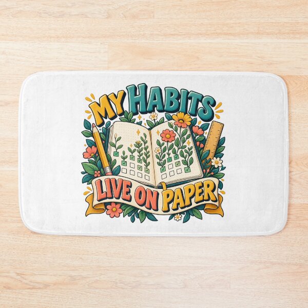 Item preview, My Habits Live on Paper Floral Tracker Journal designed and sold by UrbanCanvvas.