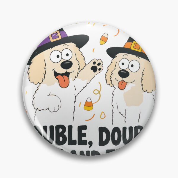 Item preview, Funny Halloween Dog Sticker: Double, Double, Treat and Trouble designed and sold by ryleemaxwell.