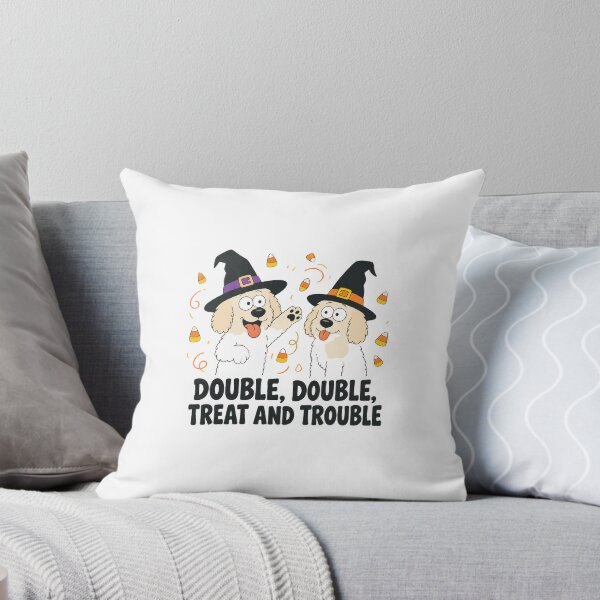 Item preview, Funny Halloween Dog Sticker: Double, Double, Treat and Trouble designed and sold by ryleemaxwell.