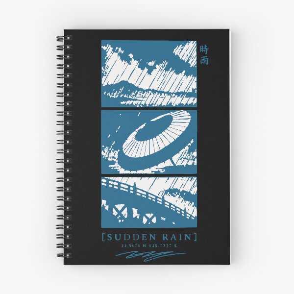 Item preview, Shigure Sudden Rain - Indigo Paper Umbrella Ukiyo-e Triptych designed and sold by WAVE-JP.