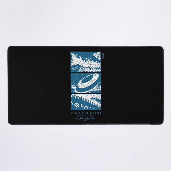 Item preview, Shigure Sudden Rain - Indigo Paper Umbrella Ukiyo-e Triptych designed and sold by WAVE-JP.