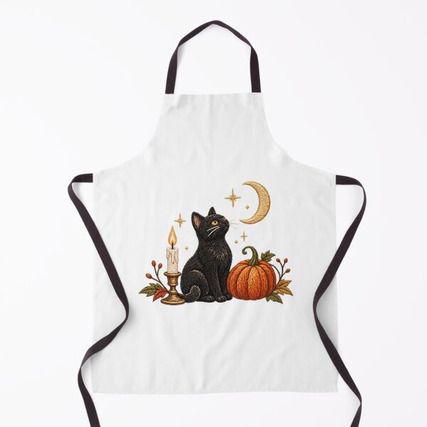 Item preview, Black Cat and Pumpkin – Witchy Halloween Crescent Moon designed and sold by pinkaesthetik.