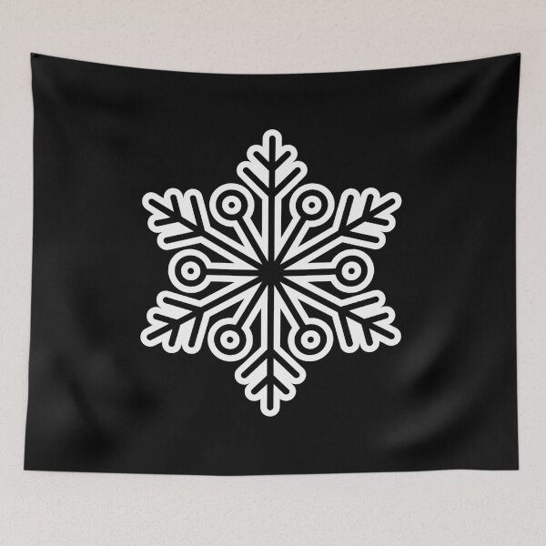 Item preview, Minimalist Winter Snowflake Solid Black Seamless Pattern Art designed and sold by ​Jyoti Digital Artist.