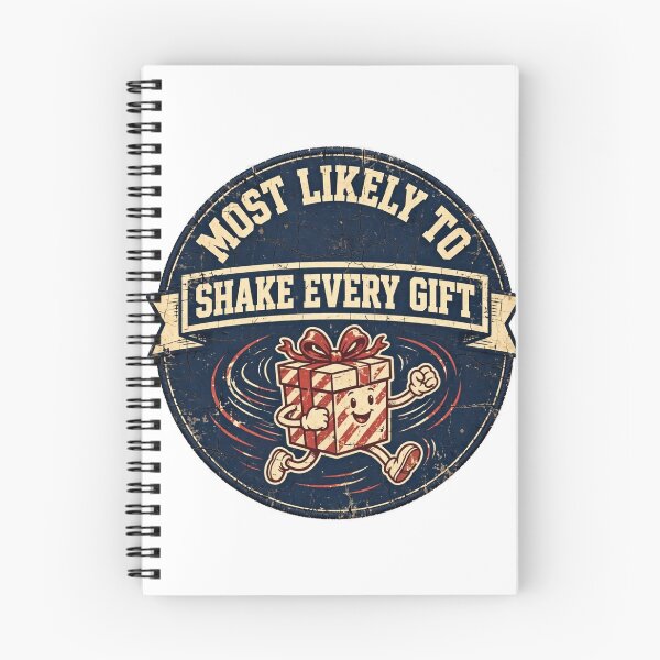 Item preview, Most Likely To Shake Every Gift Shirt - Funny Christmas Badge Tee designed and sold by KERK Art and Design.