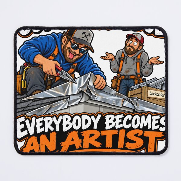 Item preview, When the Supplier's Out of Drip Edge Everybody Becomes an Artist designed and sold by Roofers Coffee.