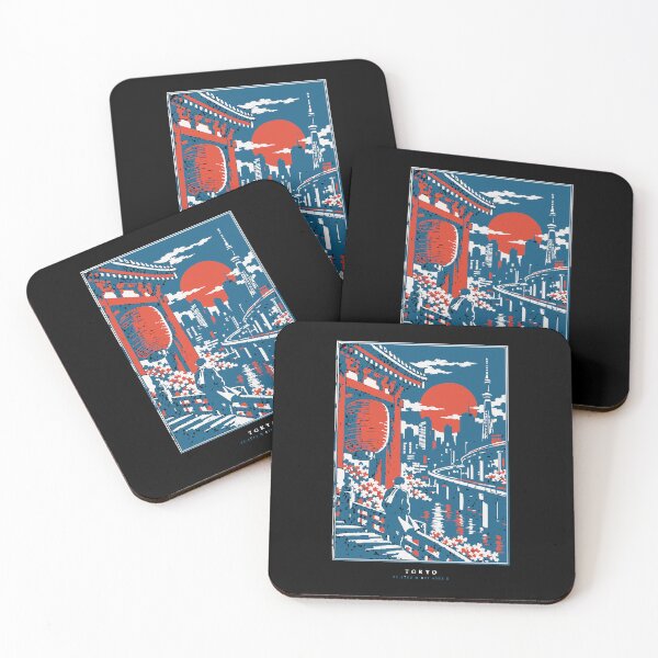 Item preview, Tokyo Neo-Ukiyoe Woodblock Skyline Streetwear Back-Print Tee designed and sold by WAVE-JP.