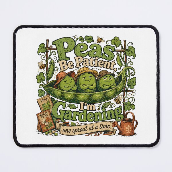 Item preview, Peas Be Patient Funny Gardening Pun Design designed and sold by JoyfullyOffbeat.