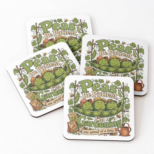 Item preview, Peas Be Patient Funny Gardening Pun Design designed and sold by JoyfullyOffbeat.