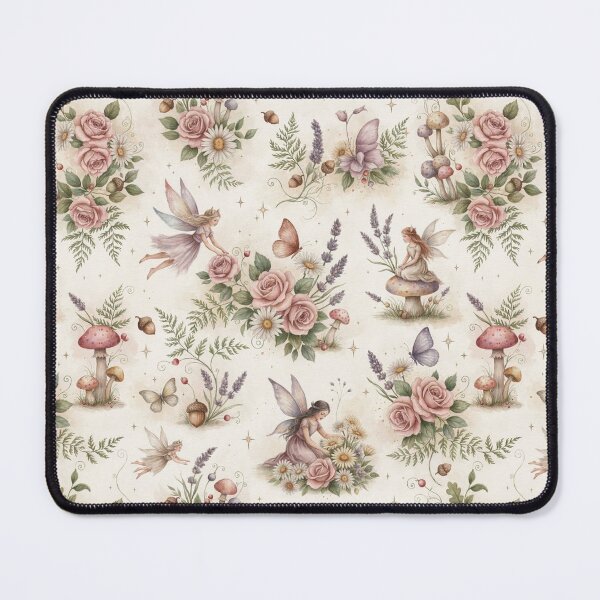 Item preview, Vintage Fairy Garden Cottagecore Floral Pattern designed and sold by Mindful Wall Art Studio.