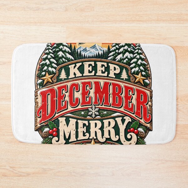 Item preview, Keep December Merry Retro Sunset Sleigh Vintage Christmas designed and sold by 198tees.