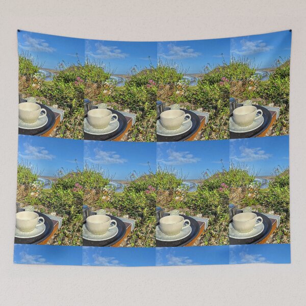 Item preview, Rhossili Bay Beach View and a Cup of Coffee designed and sold by Violaman.