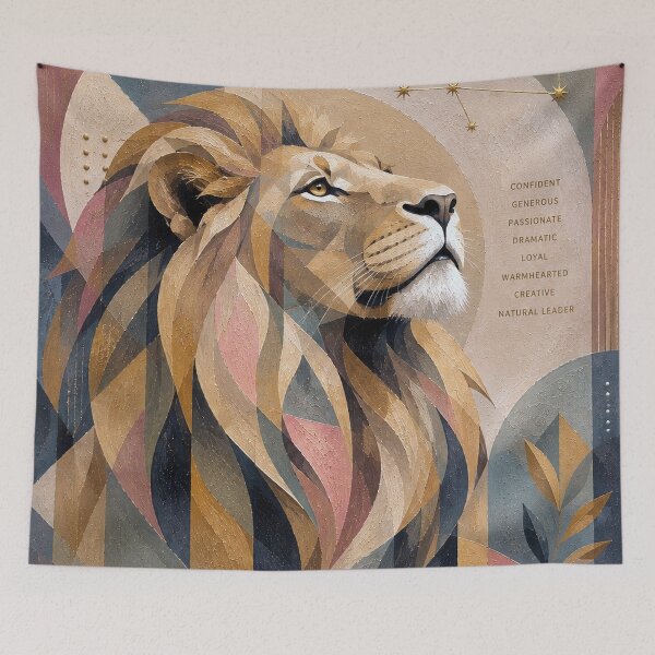 Item preview, Leo Lion Zodiac Illustration – Celestial Astrology Art designed and sold by GalleryKauffeld.