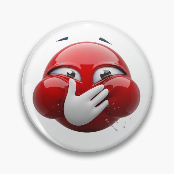 Item preview, Funny Red Face Emoji Holding Back Laughter designed and sold by Tom-Riley.