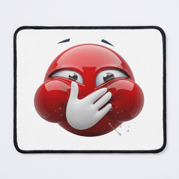 Item preview, Funny Red Face Emoji Holding Back Laughter designed and sold by Tom-Riley.