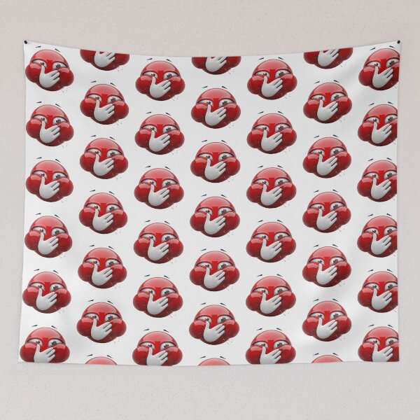 Item preview, Funny Red Face Emoji Holding Back Laughter designed and sold by Tom-Riley.