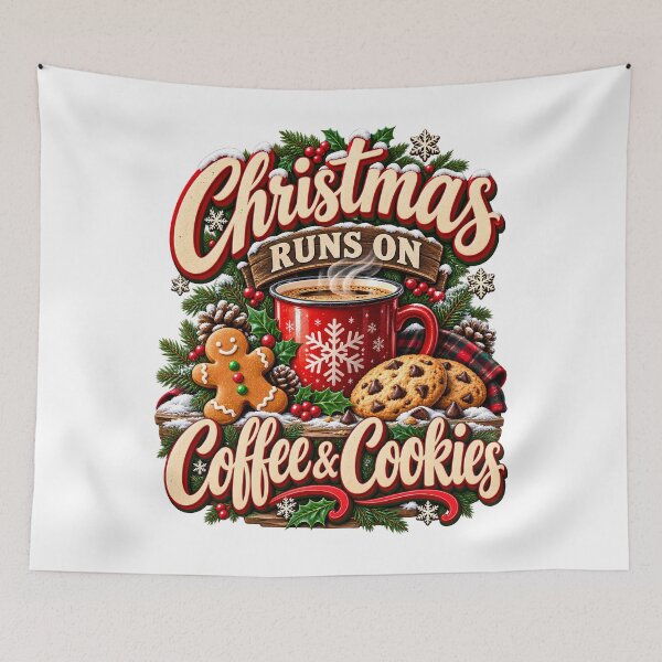 Item preview, Christmas Runs On Coffee And Cookies Coffee Lover Christmas designed and sold by 198tees.