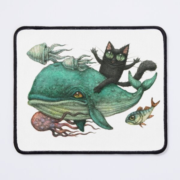 Item preview, Black Cat Riding Whale designed and sold by Sasho-art.