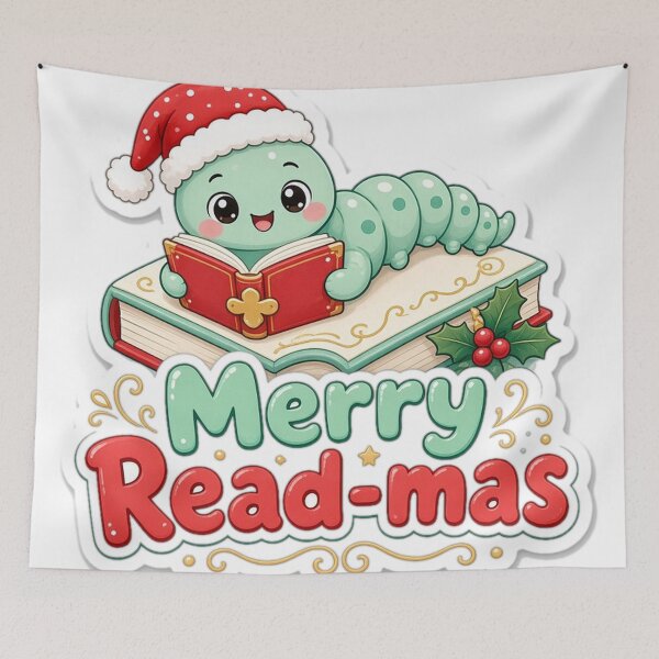 Item preview, Bookworm Christmas Merry Read-mas Gift designed and sold by Soft Merch.