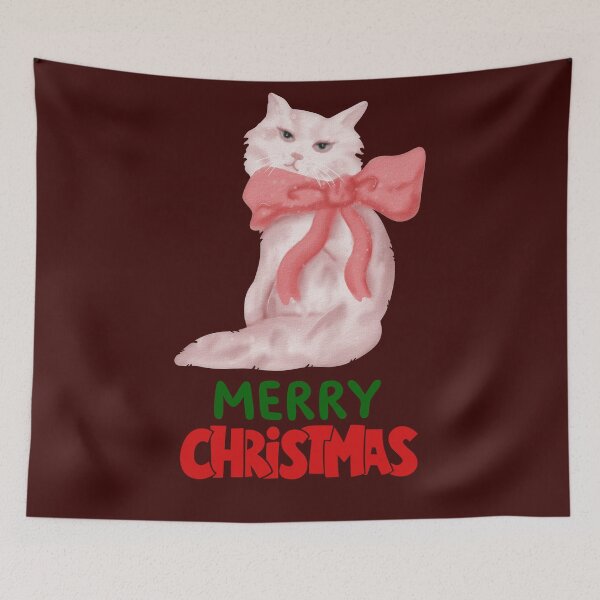 Item preview, Cute Persian Cat Merry Christmas Holiday Art designed and sold by stormk10.