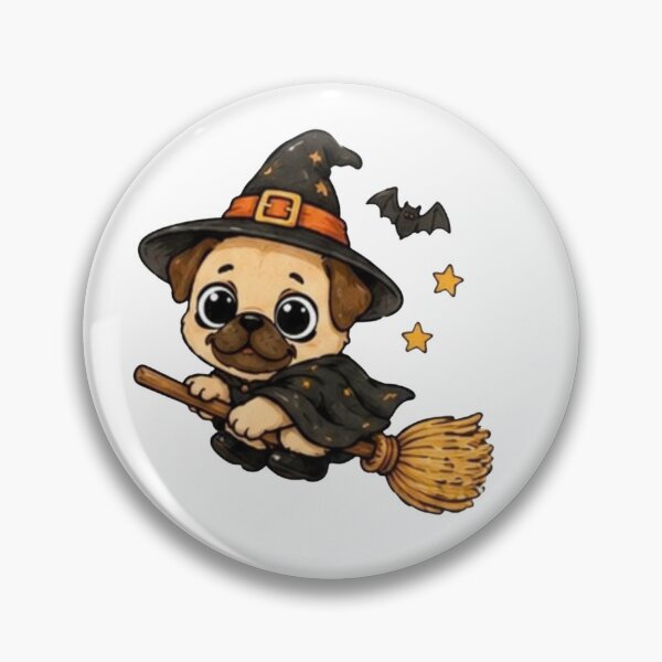 Item preview, Halloween witchy pug  designed and sold by Bud the Pug & Friends .