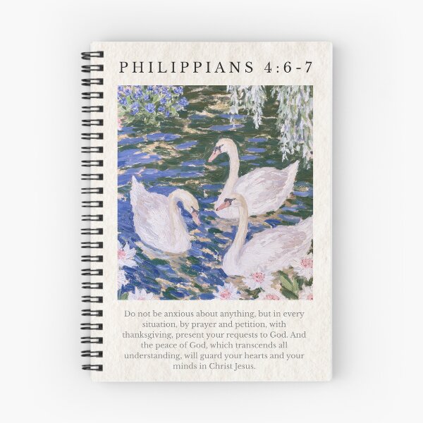 Item preview, Peace of God — Philippians 4:6–7 Scripture Art with Swans designed and sold by Our Bible Journey.