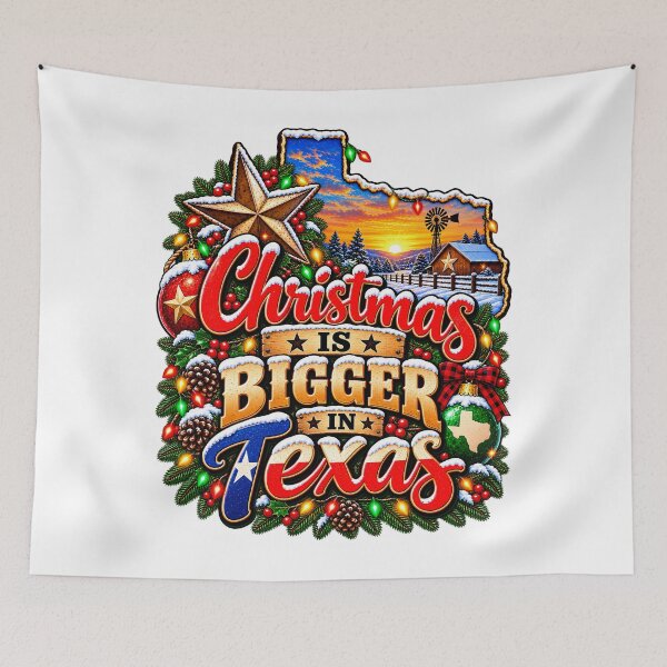 Item preview, Christmas Is Bigger In Texas Lone Star Ranch Christmas designed and sold by 198tees.