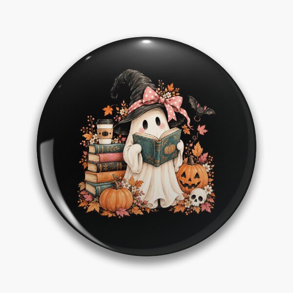 Item preview, Cute Halloween Ghost Reading Book designed and sold by ROUX-ART.