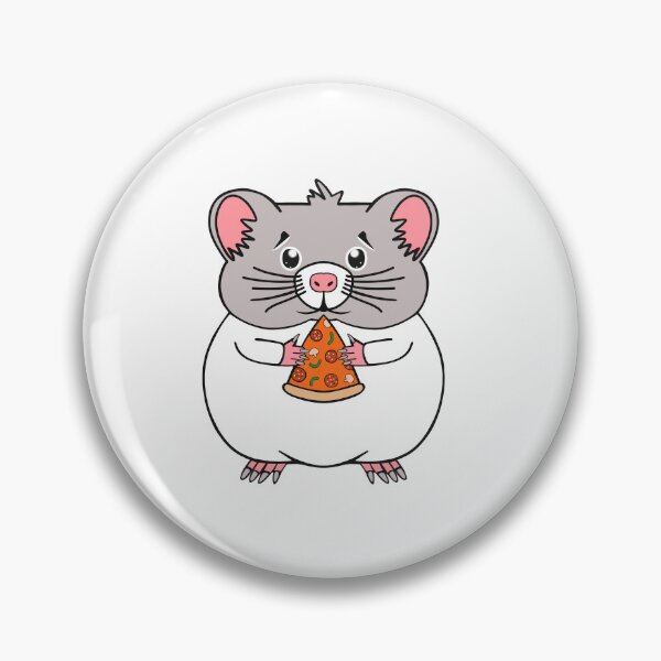 Aperçu de l'œuvre Un hamster mignon mange une part de pizza au pepperoni créée et vendue par Sartoris Art.