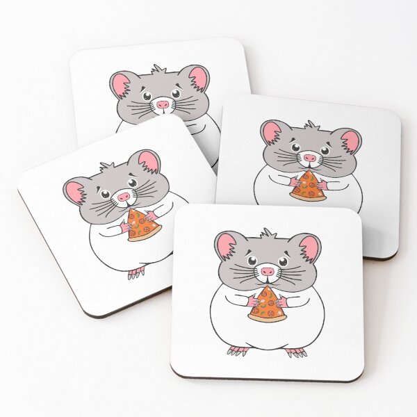 Item preview, Cute Hamster Eating Pepperoni Pizza Slice designed and sold by Sartoris Art.
