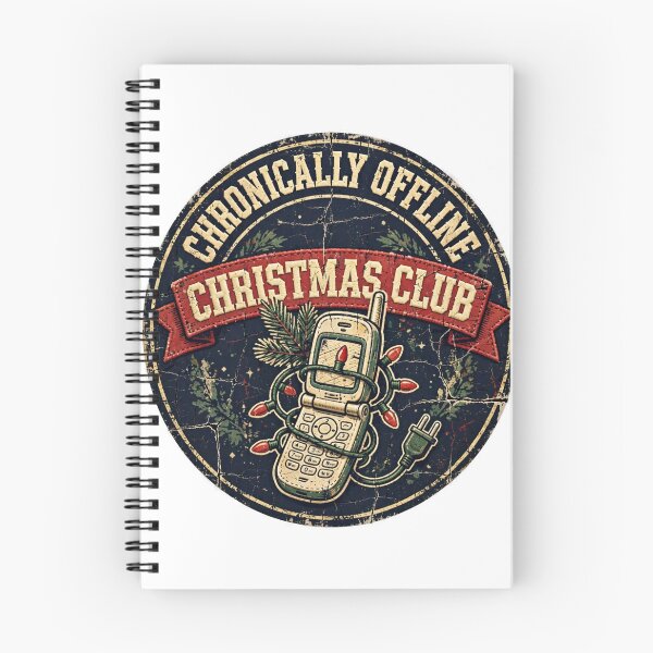 Item preview, Chronically Offline Christmas Club Shirt - Funny Holiday Badge Tee designed and sold by KERK Art and Design.