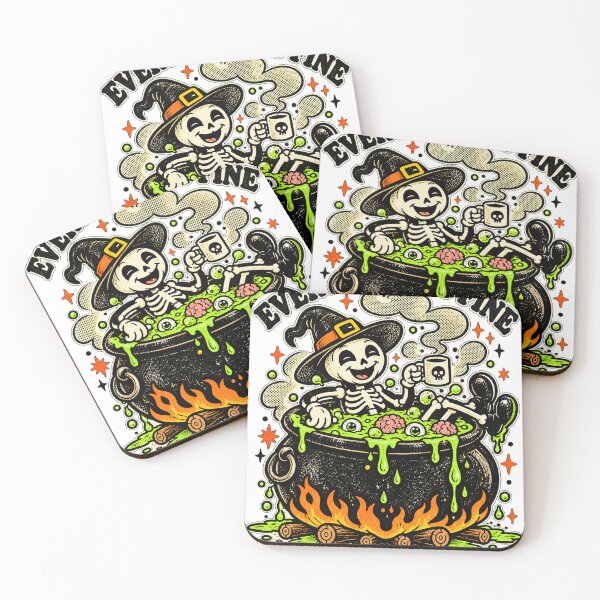 Item preview, Everything Is Fine Skeleton Witch Cauldron Halloween T-Shirt Design designed and sold by KIDEnia.