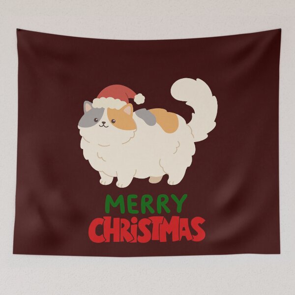 Item preview, Cute Persian Cat Merry Christmas Holiday Art designed and sold by stormk10.