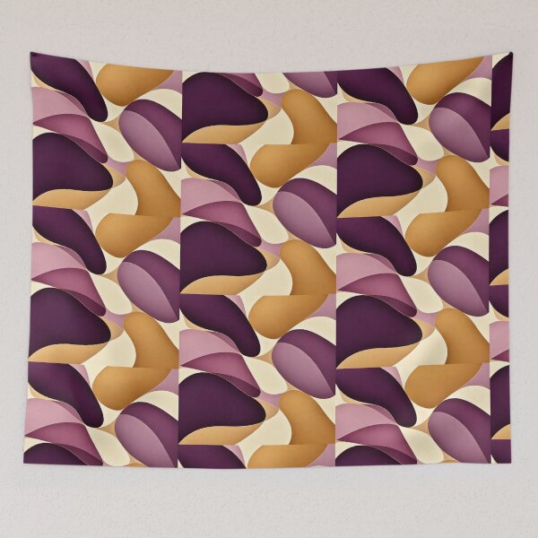Item preview, Mauve Plum Abstract Organic Geometric Pattern – Luxury Home Decor designed and sold by Swanny's Custom T-shirt and Gift Designs.