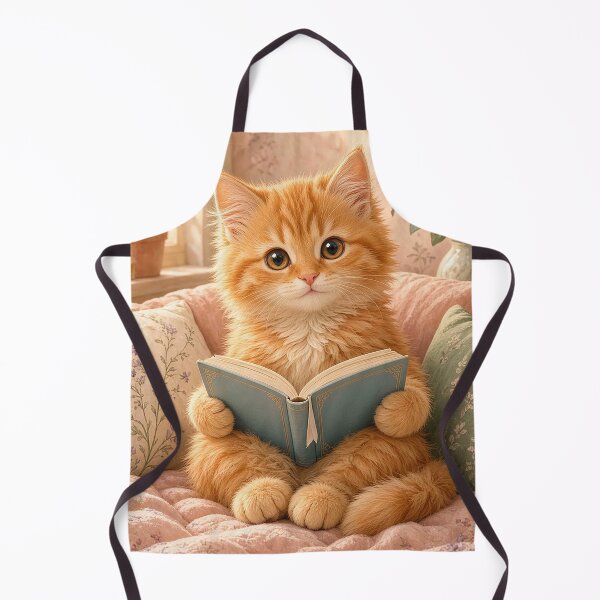 Item preview, Cute Orange Cat Reading Book Aesthetic designed and sold by MFMart.