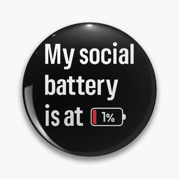 Item preview, My Social Battery Is At 1% Funny Introvert Quote designed and sold by Minem39.
