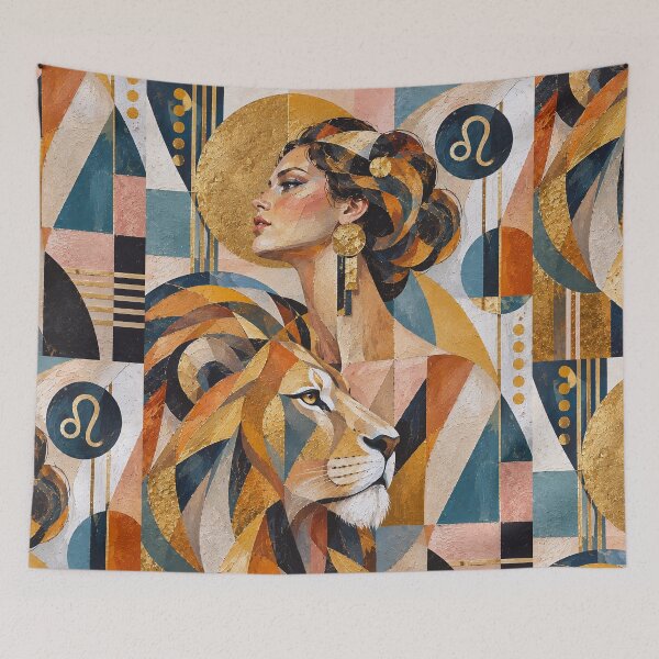 Item preview, Leo Zodiac Lion Painting – Astrology & Celestial Art designed and sold by GalleryKauffeld.