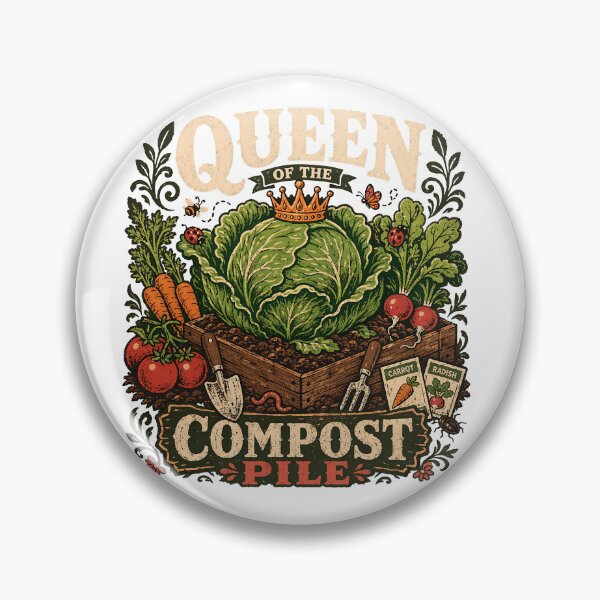 Item preview, Queen of the Compost Pile Funny Garden Pun designed and sold by JoyfullyOffbeat.