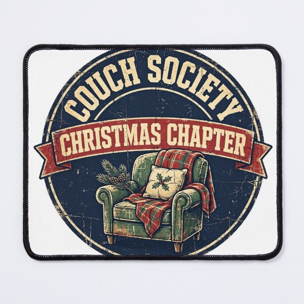 Item preview, Couch Society Christmas Chapter Shirt - Funny Lazy Holiday Badge Tee designed and sold by KERK Art and Design.
