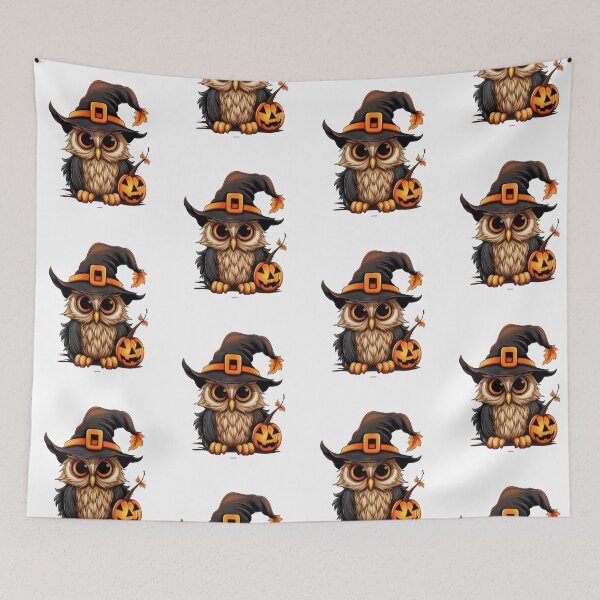 Item preview, Cute Halloween Owl Witch Hat Pumpkin Spooky Autumn Fall Design designed and sold by anemiche.