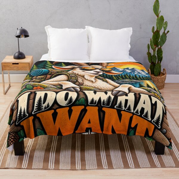 Item preview, I Do What I Want – Funny Goat Retro Wilderness Adventure designed and sold by JanRizz.