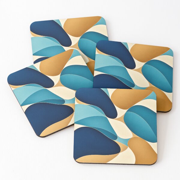 Item preview, Navy Teal Gold Abstract Organic Pattern – Luxury Home Decor designed and sold by Swanny's Custom T-shirt and Gift Designs.