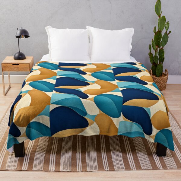 Item preview, Navy Teal Gold Abstract Organic Pattern – Luxury Home Decor designed and sold by Swanny's Custom T-shirt and Gift Designs.