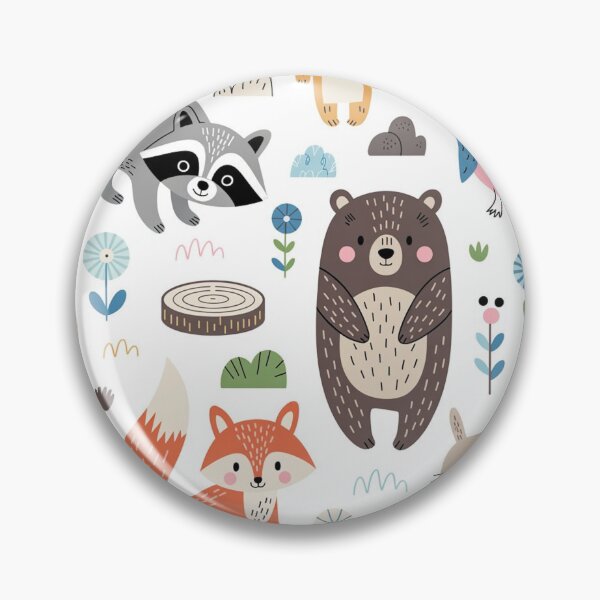 Item preview, Cute Woodland Animals Kids Pattern Fox Bear Owl designed and sold by Mindful Wall Art Studio.