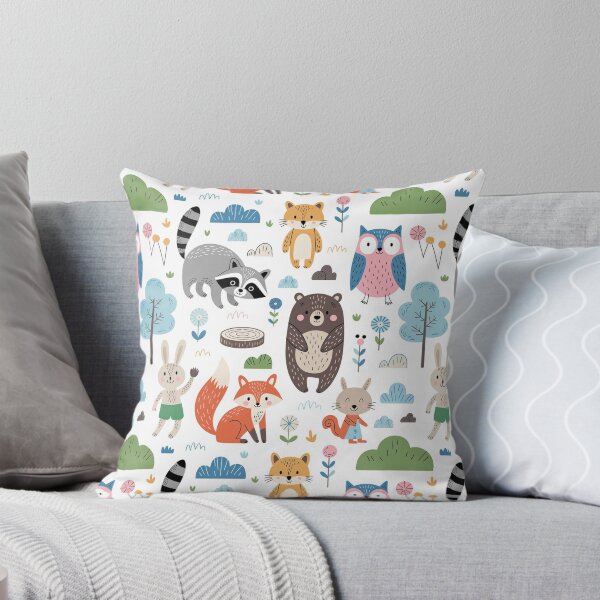 Item preview, Cute Woodland Animals Kids Pattern Fox Bear Owl designed and sold by Mindful Wall Art Studio.