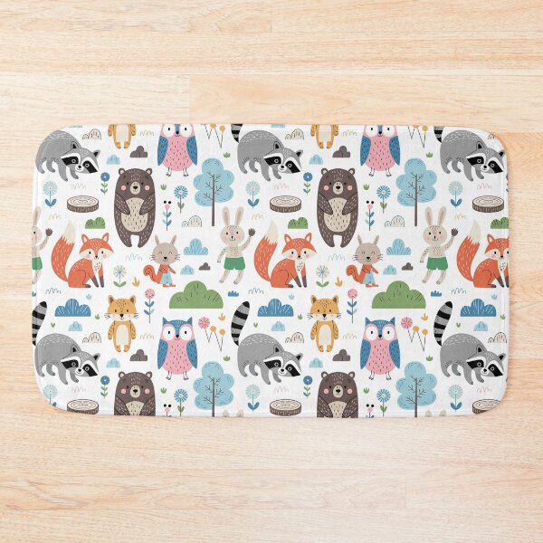 Item preview, Cute Woodland Animals Kids Pattern Fox Bear Owl designed and sold by Mindful Wall Art Studio.