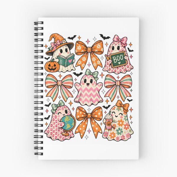 Item preview, Cute Halloween Ghosts with Bows designed and sold by ROUX-ART.
