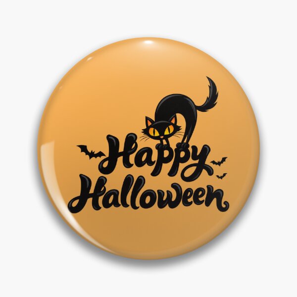 Item preview, Black Cat Glowing Eyes Happy Halloween designed and sold by littlepiptales.