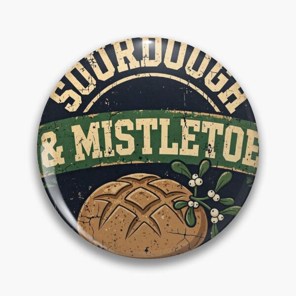 Item preview, Sourdough & Mistletoe Shirt - Funny Christmas Baking Badge Tee designed and sold by KERK Art and Design.