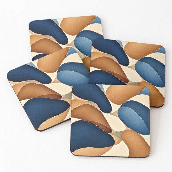 Item preview, Navy & Camel Abstract Organic Pattern – Luxury Home Decor designed and sold by Swanny's Custom T-shirt and Gift Designs.